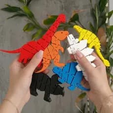 Kit Conjunto De Brinquedos De Dinossauros Flexíveis Articulados 6 Peças Presente Alívio Ansiedade