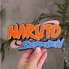 Logo Naruto Shippuden 3D - Placa Decorativa Geek / Gamer Alta Qualidade