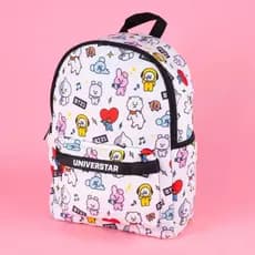 Mochila Escolar Personagens BT21 - Branca