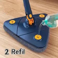 Esfregão Triangular Mop Giratório 360° - Limpa Cantos e Lugares Difíceis, Limpa Vidro, Piso e Azulejo