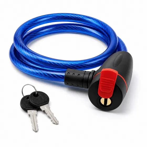 Trava Cadeado Articulada Flexível 62cm para Bike Moto Portão Estepe Aço Reforçado com 2 Chaves