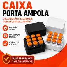 Caixa Porta Ampolas 3ml a 5ml Case Organizadora 9 Frascos Porta Vacinas Organizador de Medicamentos