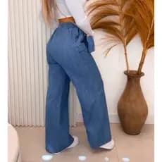 calça pantalona/calça pantalona jeans/calça leve / calça com elástico
