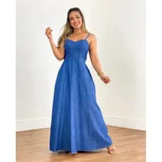 vestido longo jeans