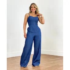 Macacão Jeans/Macacão Longo/macacão longo jeans