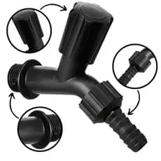 kit 6/12/24 Torneira para mangueira, pia, tanque Preta moderna elegante ergonômica Jardim