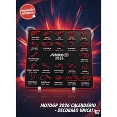 Moto GP 2026 Calendário Atualizado Presente Motoqueiro Decoração Motos Presente Criativo