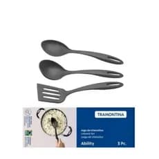 Jogo de utensílios cozinha 3 peças espátula concha colher