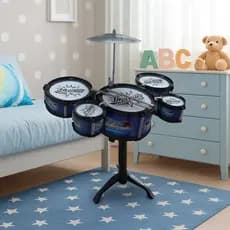 Mini Bateria Infantil Completa 5 Tambores Brinquedo Musical Colorido Infantil