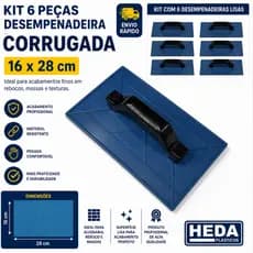 Kit com 6 Desempenadeiras Corrugadas 16x28