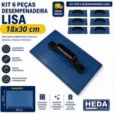 Kit com 6 Desempenadeiras 18x30 Lisa