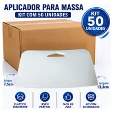 Kit 50 Espátula Celuloide Rejunte Aplicador de Massa