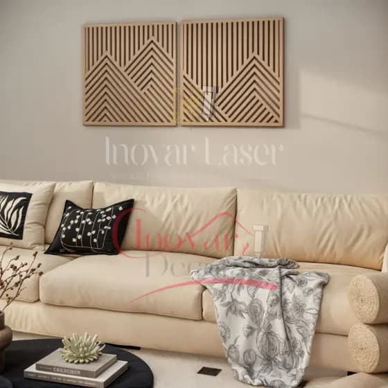 Quadro Decorativo Vazado Moderno Parede Sala Quarto Escritório MDF 3MM