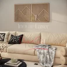 Quadro Decorativo Vazado Moderno Parede Sala Quarto Escritório MDF 3MM