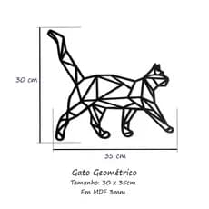 Quadro Animais Geométricos Decorativos Vazados MDF 3mm Cru Corte a Laser
