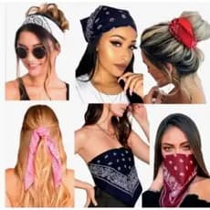 12 Bandana Lenço estampado - Cores sortidas