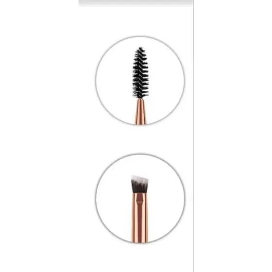 Pincel Duplo Ruby Anjo – Chanfrado + Escova para Sobrancelhas