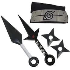 Kit Bandana Vila da Folha Renegada + 2 Kunai + 2 Shuriken