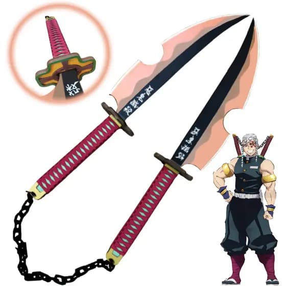 Espada de Brinquedo Demon Slayer / Kimetsu no Yaiba Tengen Uzui para Decoração ou Cosplay para treino