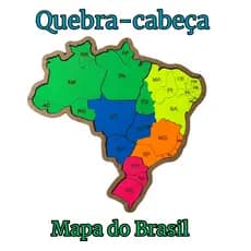 Quebra Cabeça Mapa do Brasil Brinquedo Madeira Educativo / Pedagógico dividido por Estados