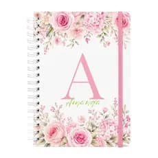 Agenda Floral Personalizada com Letra Inicial A5 Datada 2027 200 Páginas Agenda Feminina Planner Diário