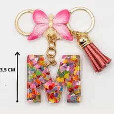 Kit Chaveiro Personalizado Lembrancinha Presente Coração Borboleta Dourado Bolsa Com Letras A-Z
