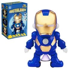 Robô Metal Boy Herói Dançarino Com Som e Luz Art Brink