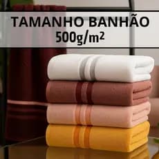 Toalha Banhão Gigante 500g/m2 100% Algodão - Kit 3 Peças Toalha de Banho Fio 16/1