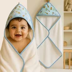 Toalha de Banho Para Bebe com Capuz Forrado Enxoval Menina Menino Rosa Azul
