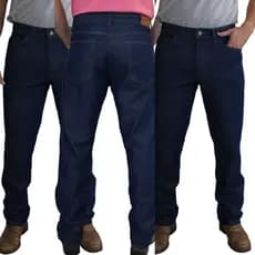 Kit 3 Calças Jeans Masculina de Corte Reto Tradicional Promoção Premium