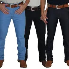 Kit 3 Calça Country Masculina Jeans Tradicional Com Elastano