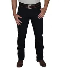 Calça Country Masculina Jeans Preta Rodeio Western com Elastano Premium