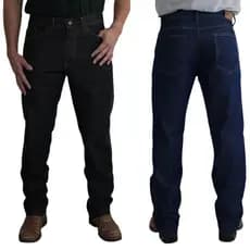 Kit 2 Calças Jeans Masculina Reta Barata Atacado Tradicional Corte Reto Promoção Plus Size
