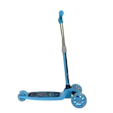 Scooter Patinete Infantil Azul Rosa 3 Rodas LED Dobrável