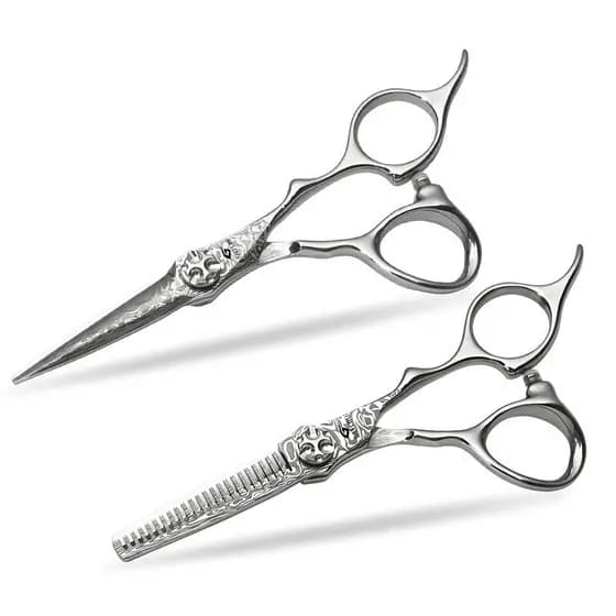 Tesoura De Cabelo Com Padrão Prateado De 5,0 Polegadas Cabo De Mão