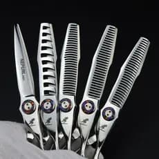 Tesoura De Cabelo De 6.0 Polegadas , Dentes Angulares Sem Rastros Em Forma De V De Espinha De Peixe