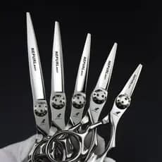 Tesoura De Cabelo Do Mesmo Estilo 7.0Tuogen De 5.5 Polegadas E 6.0 , Corte Plano Reto , Cabeleireiro Vários Tamanhos