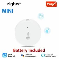 Tempo Real Tuya Vida Inteligente Zigbee Sensor De Temperatura E Umidade Termômetro Monitor Trabalho Para Alexa Google Ca
