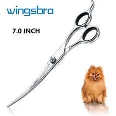7,0" Tesoura de tosa para cães Tesoura de tosa pet profissional  Tesoura curvada de aço inoxidável Tesoura de tosa para animais de estimação