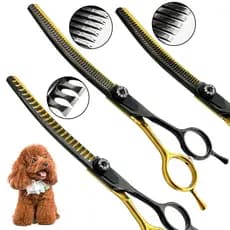 Tesouras curvas de tubarão para cuidar de cães, tesoura dentada curva, tesouras curvas para gatos, projetadas para tratadores de animais de estimação ou para uso doméstico DIY