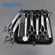 Wingsbro 7 Polegada conjunto de tesouras para cuidados com animais de estimação, conjunto de tesouras para cães, tesoura