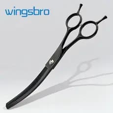 Wingbro Tesoura Para Cães , Profissional De 7 " Cuidados Com Animais De Estimação Curvada Groomer , Curvar , Desbaste