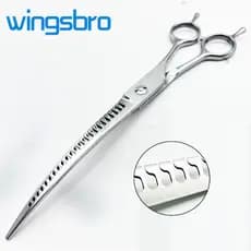 wingsbro Tesoura De Tubarão Curvada Para Cães De 8 Polegadas , Desbaste De Animais De Estimação , Ferramenta Cuidar De E