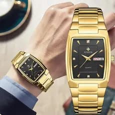 WWOOR Relogios Masculinos Novo Ouro Relógio AnalóGico De Luxo Da Moda com Calendário Luminoso Empresarial Com Caixinha  Relógio de quartzo Masculino-8837