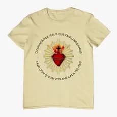 Camiseta Masculina Algodão Coração de São Jose Religiosa