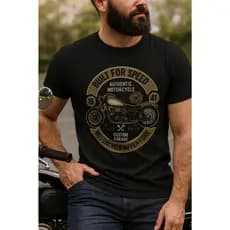 Camiseta Masculina camisa Moto Clássica Retrô – Streetwear Casual Algodão
