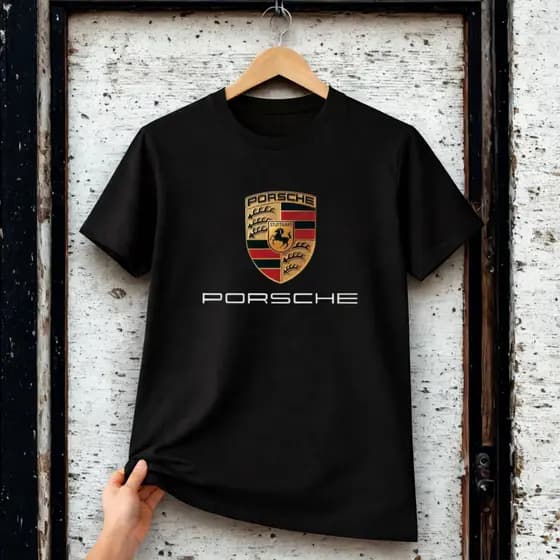 Camiseta Porsche Unissex Estilo Premium Algodão Confortável Estampa Carro Luxo