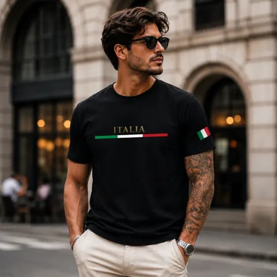 Camiseta Streetwer Itália Algodão 30.1 Premium  Confortável Unissex do P ao GG Várias Cores