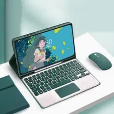 Capa De Teclado De Couro Para Samsung Galaxy Tab S7/S8/S9FE/S10 Lite/S11/A8/A9 +/A11 + Touchpad Bluetooth Mouse