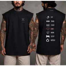 Regata Masculina Oversized Premium Academia Streetwear 100% Algodão Fitness Casual Regata machão academia